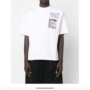 MARNI WHITE T-SHIRT WITH LOGO PRINT size M